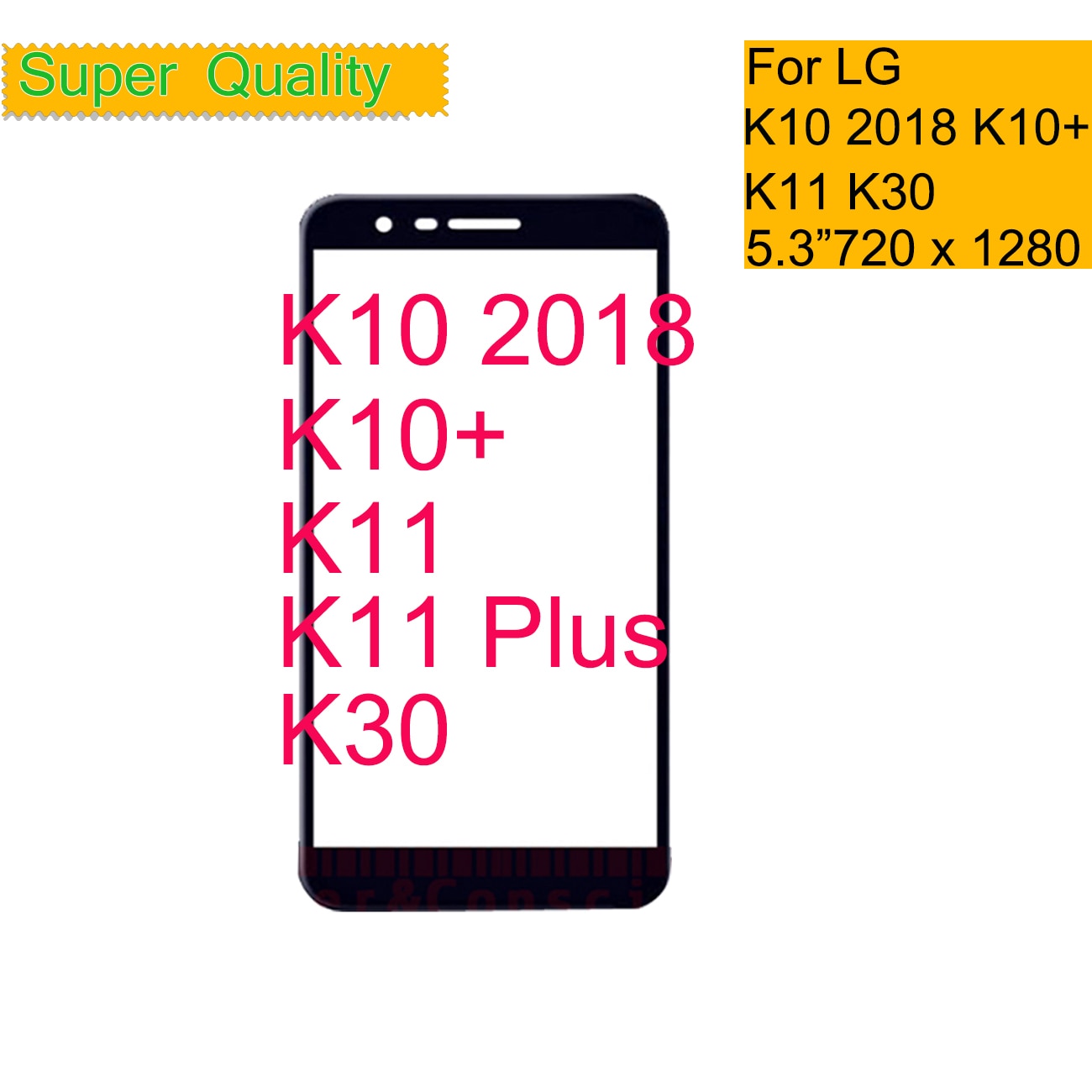 10 unids/lote para LG K10 K11 K10 + K11 más K30 X4 + X4 pantalla táctil frente de Panel de vidrio lente de Cristal exterior frontal K10 cristal LCD