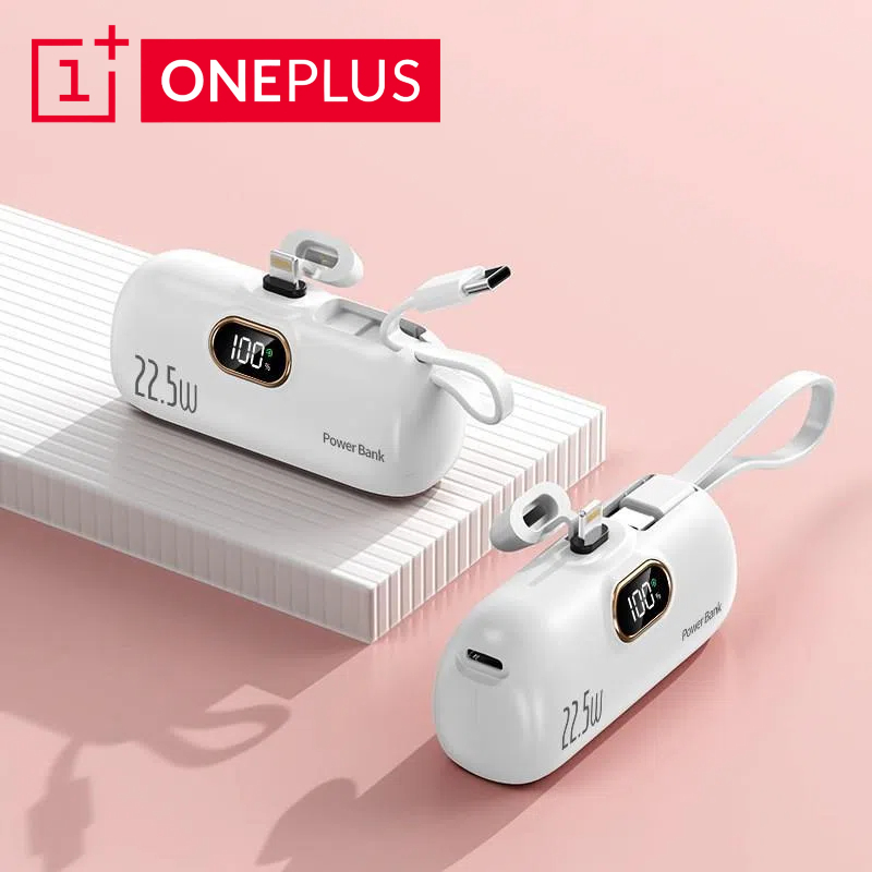 OnePlus 30000mAh Mini Portable Power Bank Capsule Mobile Power Supply Emergency External Battery Fast Charger Type-c For iPhone: Silver / 20000mah