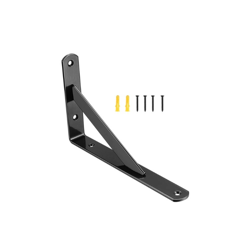 Heavy Duty Rvs Plank Beugel Montage Driehoek Hoek Beugels Voor Bureau Tafel Werk Ruimtebesparend Meubels F62A: Black 01