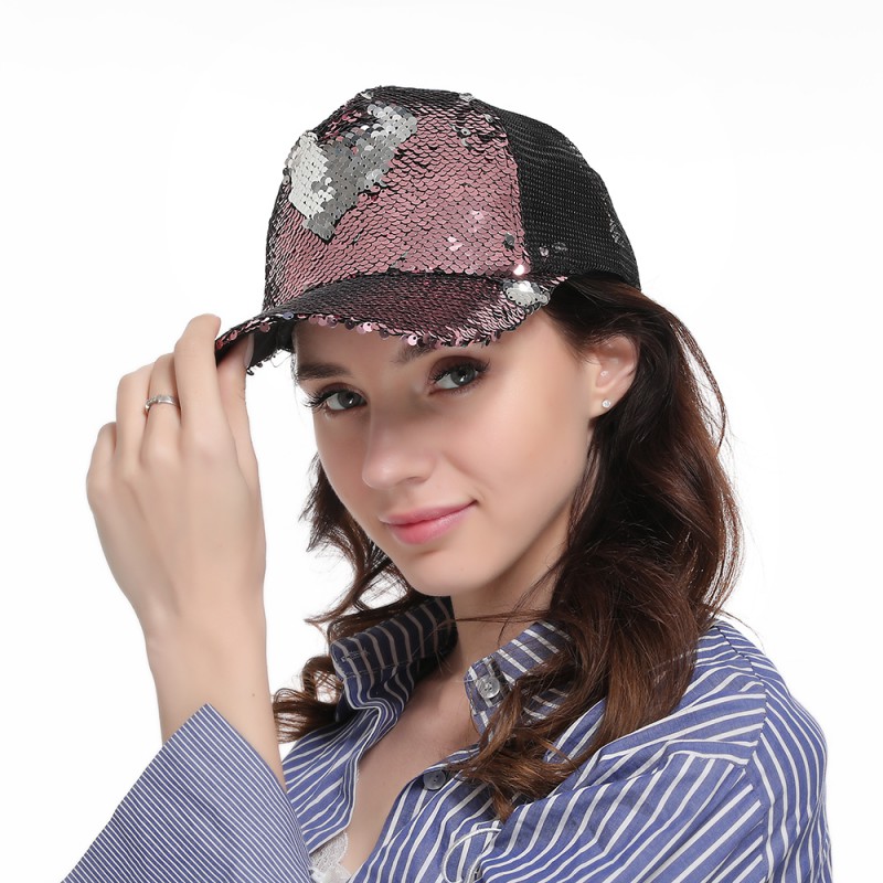 Tennis Hoed Verstelbare Unisex Vrouwen Mannen Twee-kleur Voor Mermaid Pailletten Diy Honkbal Tennis Cap Mesh Gaas Zonnebrandcrème Zon hoed !