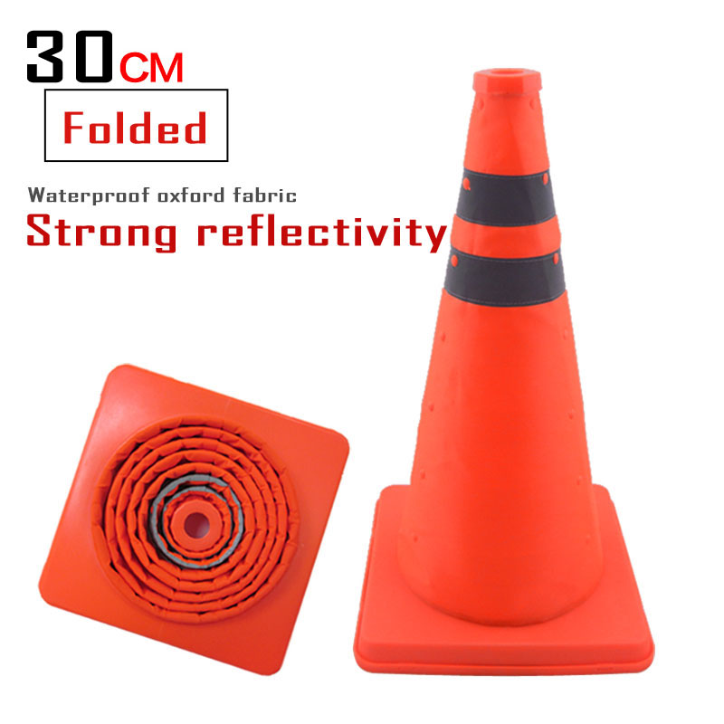 30cm warning emergency cone telescopic cone motorcycle training accessory reflector cone roadblock