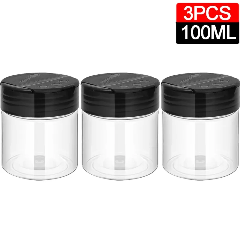 10/1PCS Clear Spice Bottle Seasoning Shaker Bottles Pepper Jar with Lid BBQ Condiment Dispenser Kitchen Powder Storage Container: light green