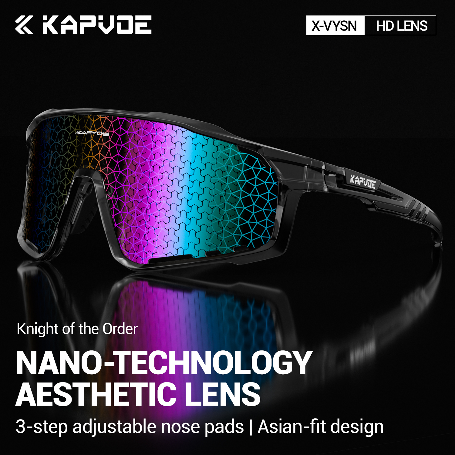 KAPVOE Nuova tecnologia Nano Lenti Occhiali da ciclismo sport tutto'aria aperta Occhiali da suola Bici UV400 Occhiali Uomo Donna Occhiali da bicicletta da strada: Colore rosa