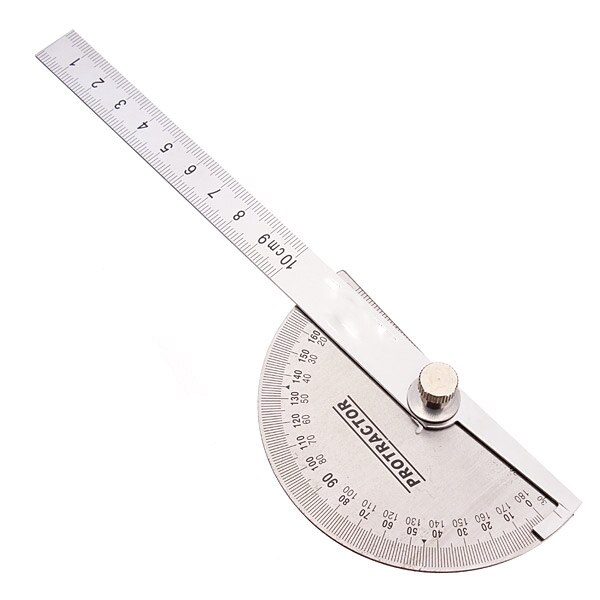 Angle Finder Gauge Protractor Round Head Stainless Steel 0-180 Degree Angle Ruler Adjustable Universal Measuring Tool 90 x 150mm