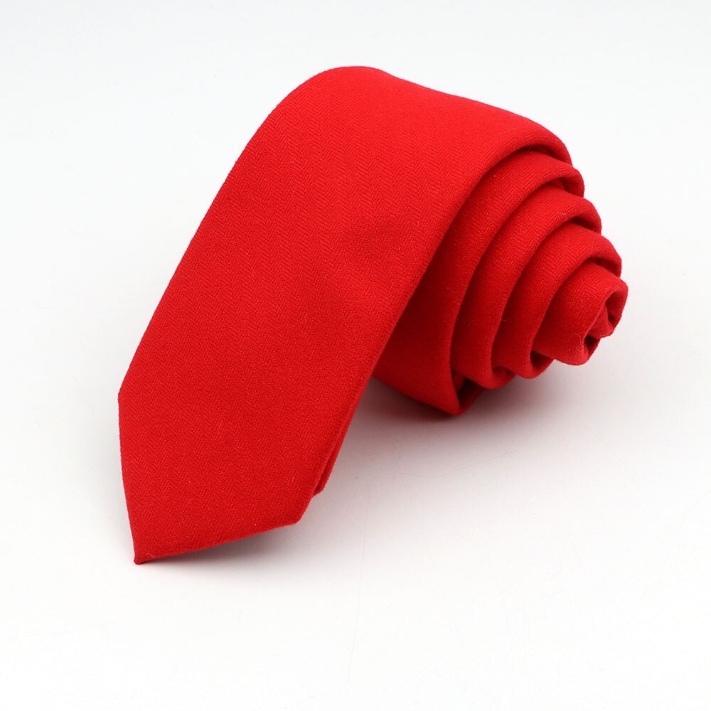 Soft Mens Solid Colourful Neck Tie Wool Cotton Solid Skinny Ties Men Business Small Ties Cravat: 7
