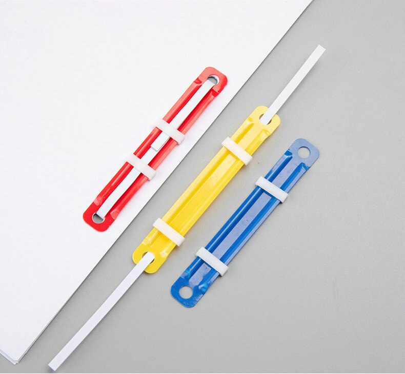 Reliure de livre à feuilles mobiles, bandes de reliure en plastique, attaches en papier, accessoires de bureau