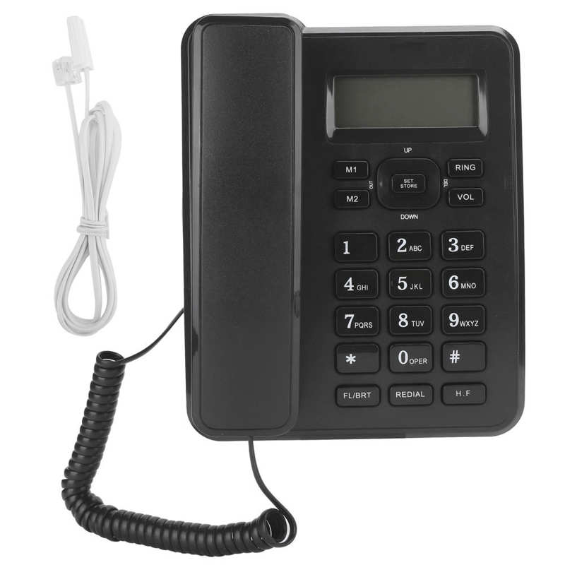 KX-T6001CID Fixed Telephone Home Wired Landline Business Office Corded Desk Phone Black
