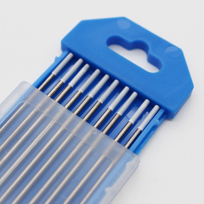 10 pièces électrodes de soudage TIG électrode de tungstène 1.0mm-4.0mm pointe blanche zircone 0.8%