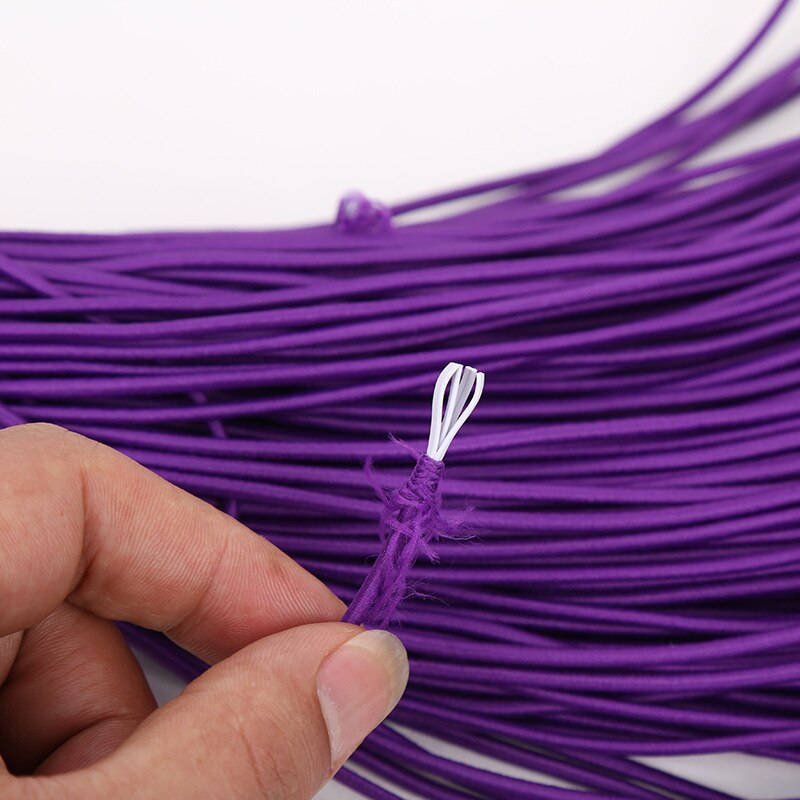 2 Meter Rund Elastisk Snor - 3mm Tykkelse - Latex Elastisk Tråd for DIY Klær