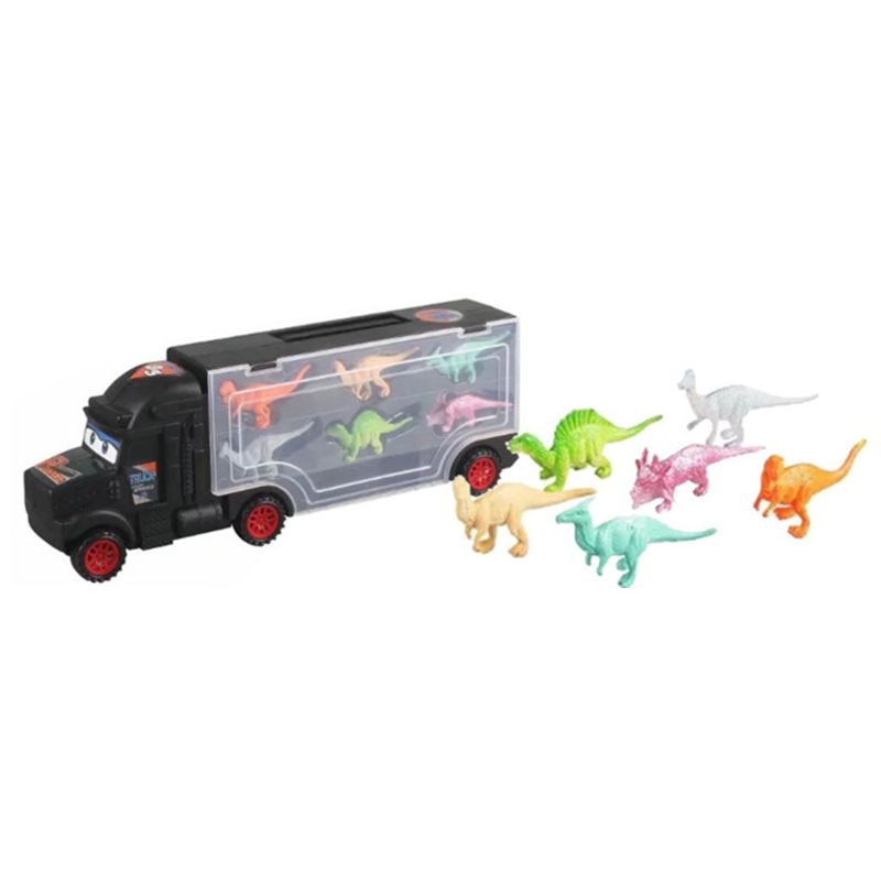 Dinosaurus Truck, Vervoer Auto Carrier Truck Speelgoed Met 6 Dinosaurussen Speelgoed Binnen En 10 Dinosaurus Postzegels, Voor Kinderen/Jongens