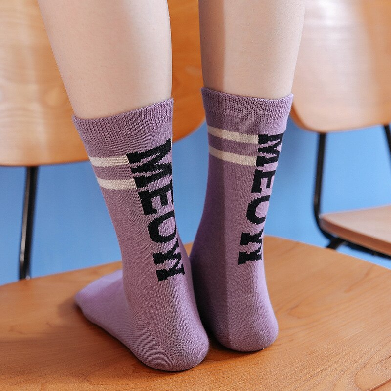 Streetwear hiphop vrouw coole sokken harajuku wit skateboard gestreepte kunst katoenen damessok femme chaussettes sokken
