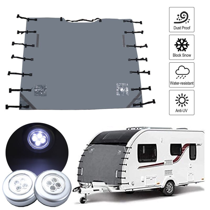 Trailer Caravan Waterproof Cover Caravan Accessories RV Front Towing Cover Protector Dustproof Reflective Strip Camper