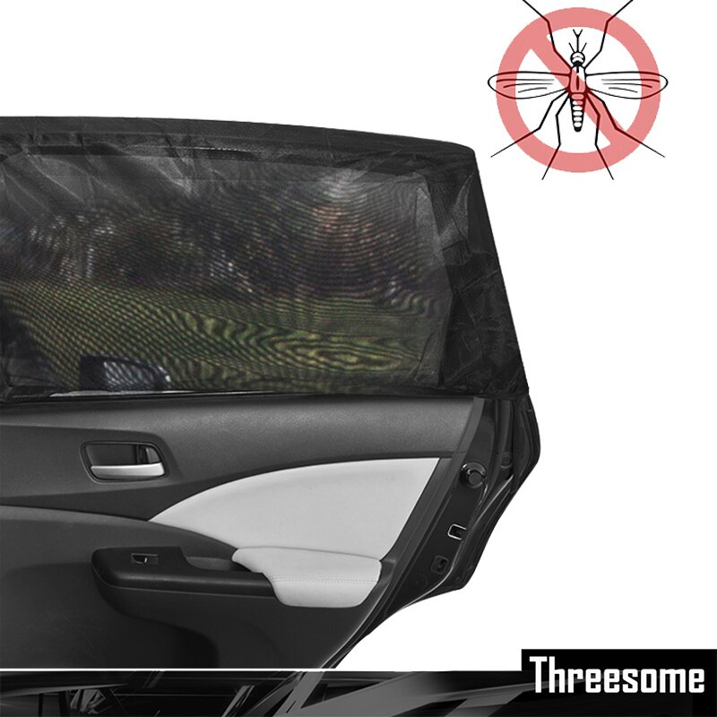 Srxtzm 2Pcs Car Rear Side Window Zonnescherm Mesh Stof Zonneklep Shade Cover Shield Uv Protector Zwarte Auto zonnescherm Gordijn