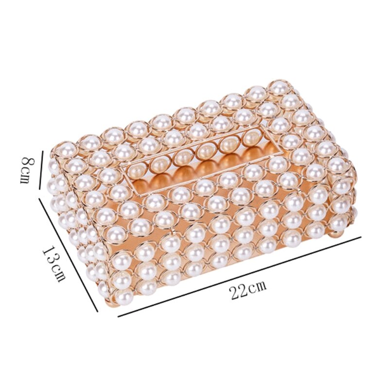 Luxe simulatie parel tissue doos opbergdoos bureau servet papier container: S