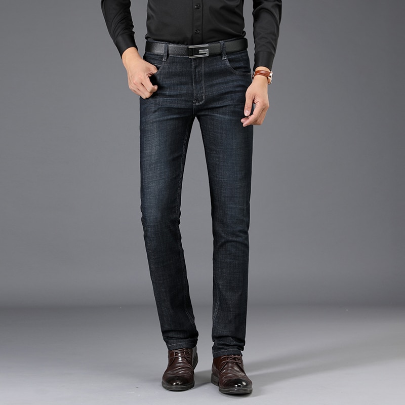 Sulee mærke almindelig mellem blødgøringsmiddel lige mellemvægt fuld længde sorte stoflommer jeans