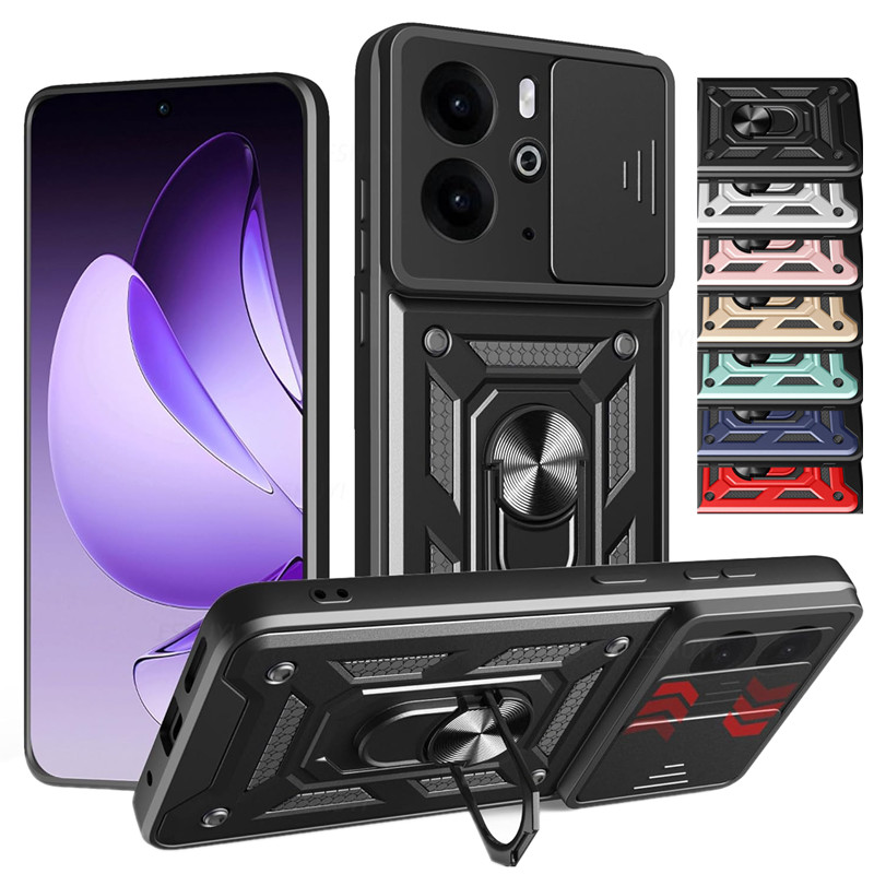 Armor Case For Realme 14 5G Realme 14T Cover Lens Protection With Ring Magnetic Holder Coque Fundas Capa