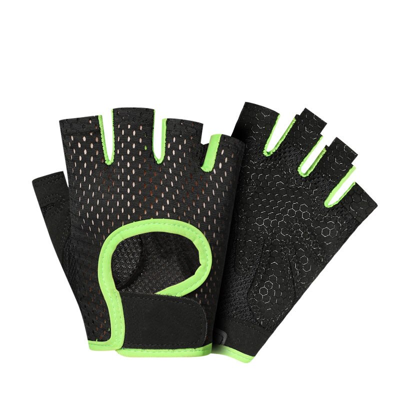 Haltère gants d'exercice Fitness demi doigt gants entraînement exercice antidérapant gants de sport équitation gants respirants: G / M