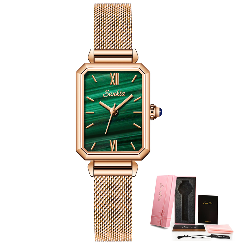 LIGE SUNKTA-Reloj de pulsera de cuarzo para mujer, accesorio de , resistente al agua, con cuatro botones, a la ,: Rosa