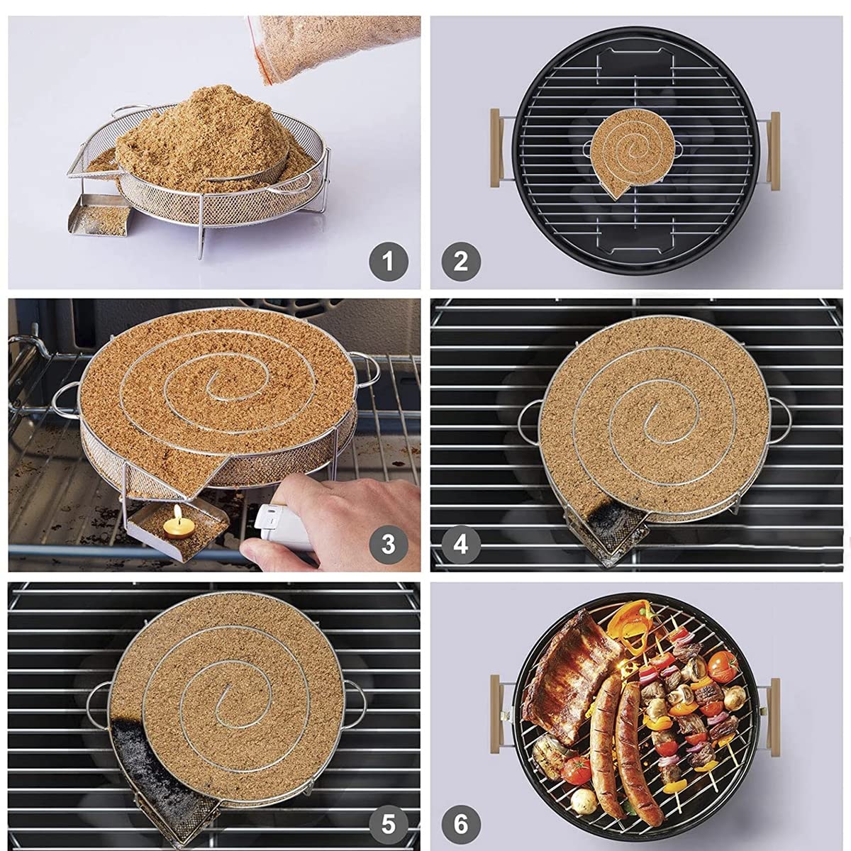 Røggenerator grill røgstativ koldt rustfrit stål grillnet udendørs rygning laks bacon fisk æble grillværktøj tilbehør