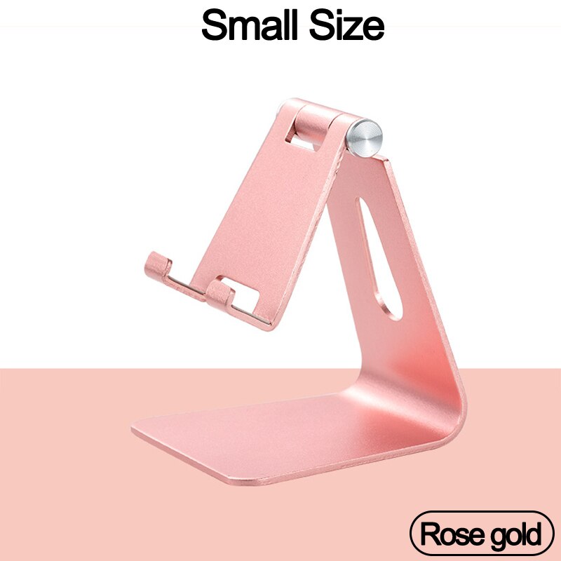 Metal Rotation iPad Holder For iPad 9.7 10.2 10.5 11 12.9 inch Tablet Desktop Stand For Samsung Xiaomi Huawei Phone Tablet: Small-Rose gold