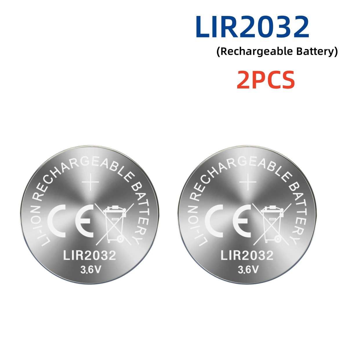 Bateria de Lítio Recarregável LIR2032 3.6V 1-10PCS Célula Botão 2032 para Chaves de Carro: Preto