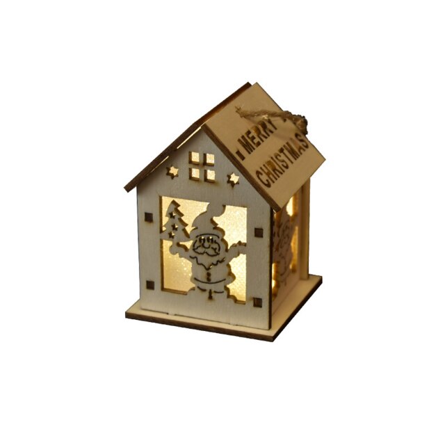 Festival LED Licht Weihnachten Baum Dekorationen Für Haus Holz Haus Nizza Beleuchtet Holz Haus DIY Fenster Dekoration: Santa Claus-S
