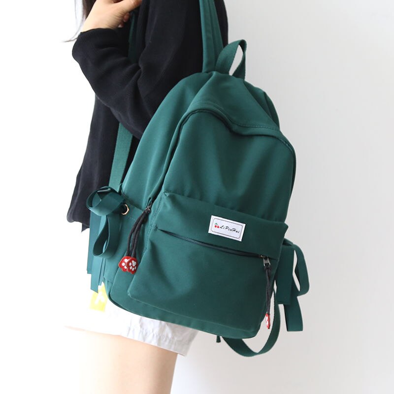 Adolescente sacos de escola para meninas adolescentes mochila mulher bookbags leve macio oxford preto faculdade estudante choolbag feminino: green