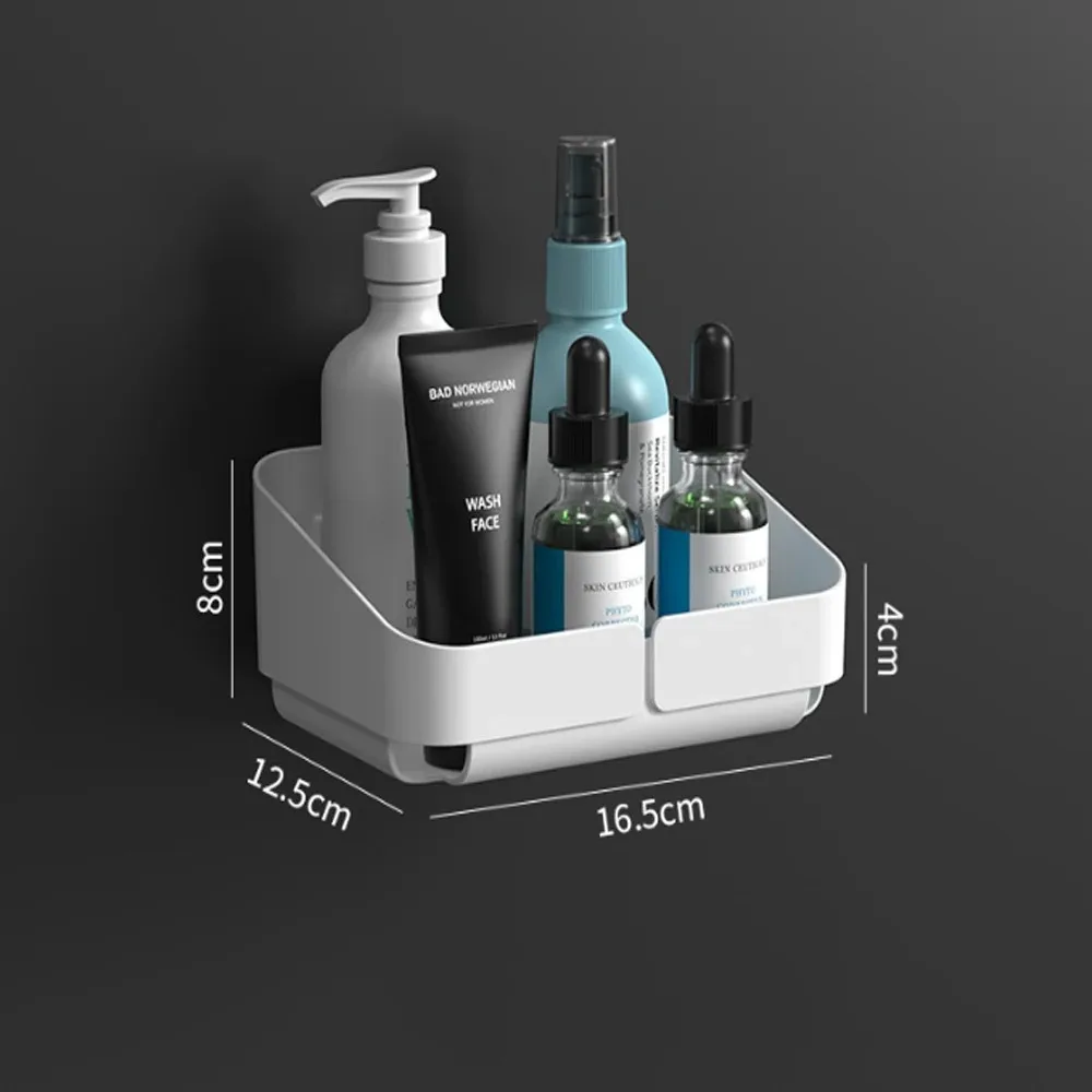 Badeværelse køkken bekvemmelighedsstativ hylde makeup opbevaringsorganisator kosmetik shampoo rack bruser hylde væg krydderirække uden boring: Lysegul