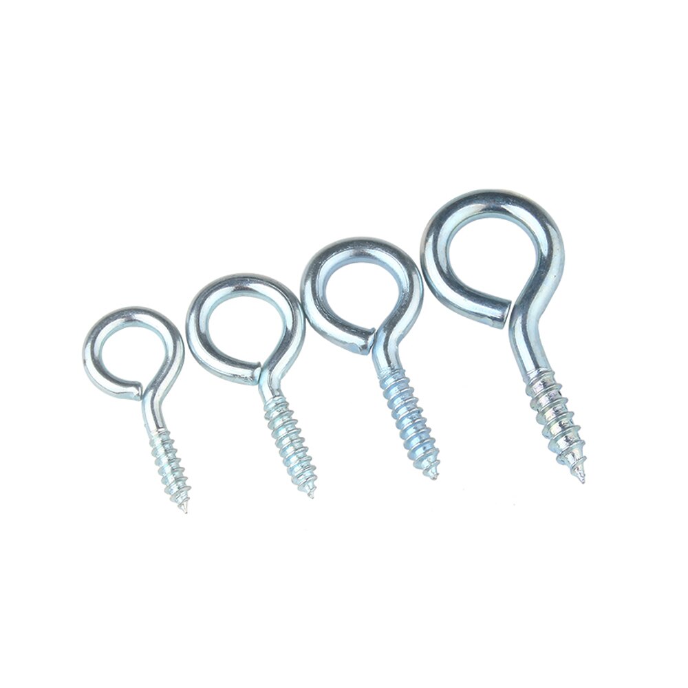 100 Pcs Galvanized Eye Screw Circle Self-Tapping Screw Hook Ring Lamp Hook With Ring Screw With Ring DIY Rope Accessories