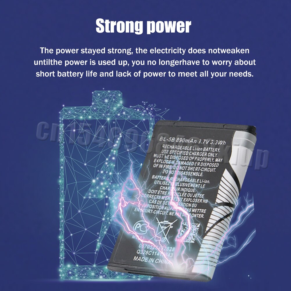 1-20PCS 890mAh BL-5B BL5B BL 5B Replacement Lithium Phone Battery For Nokia 5140 5300 5320 N80 N83 6120C 7360 3220 3230 5070
