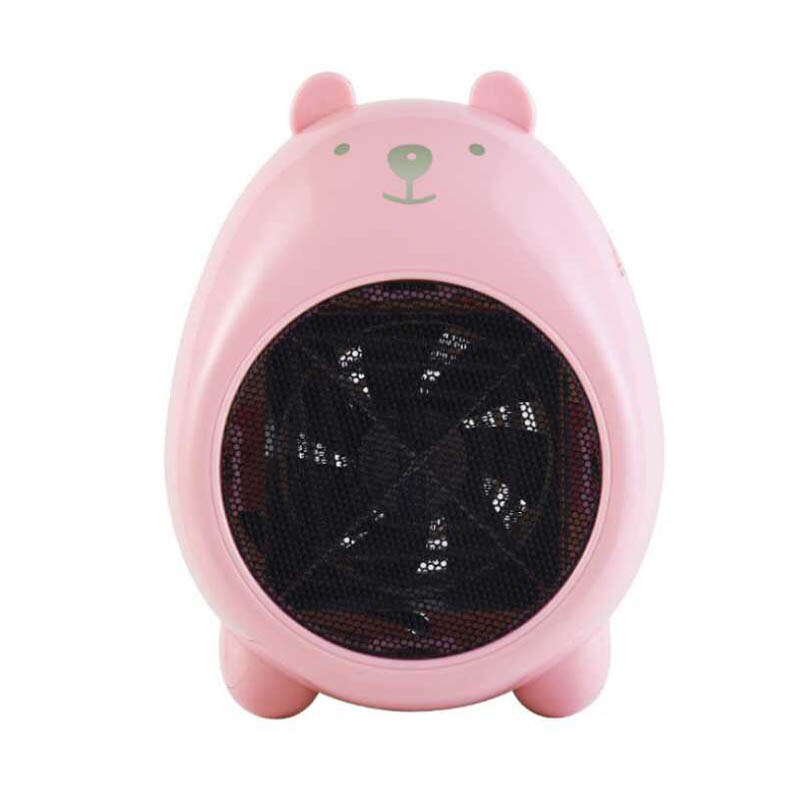 Mini ventilador calefactor eléctrico de bolsillo con dibujos animados para el hogar, calentador rápido de escritorio para invierno, pequeño: Rojo