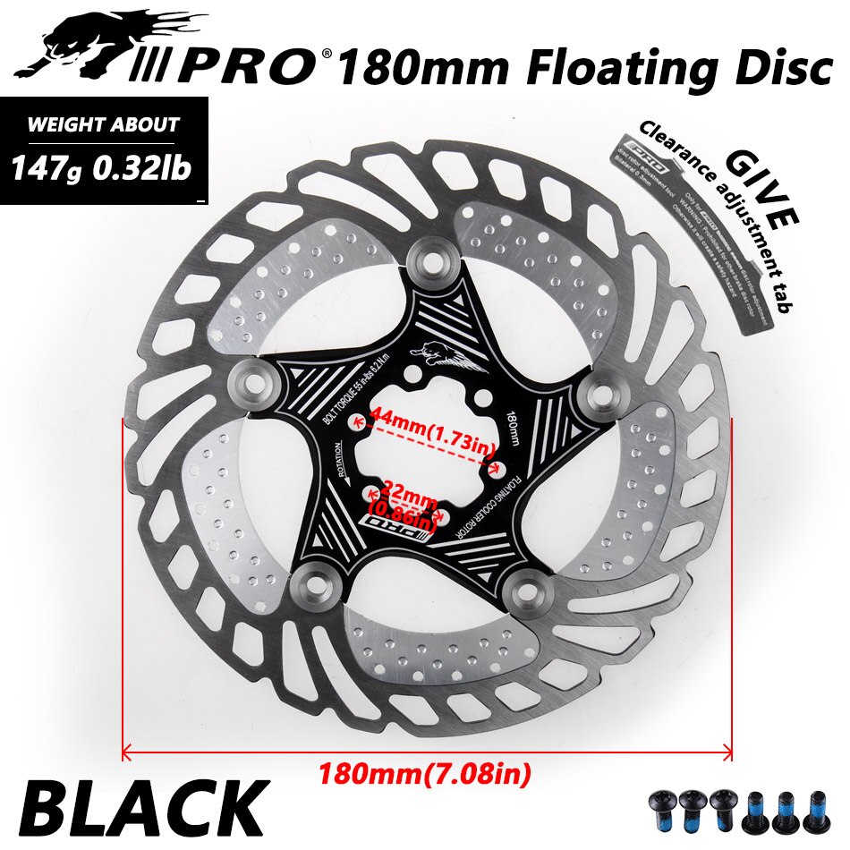 Mountainbike MTB DH 6Zoll 160/180/203mm kühlung Rabatt wärmeableitung Bremsscheibe Unten Hügel schwimm fahrrad bremsscheibe IIIPRO: 180mm Schwarz