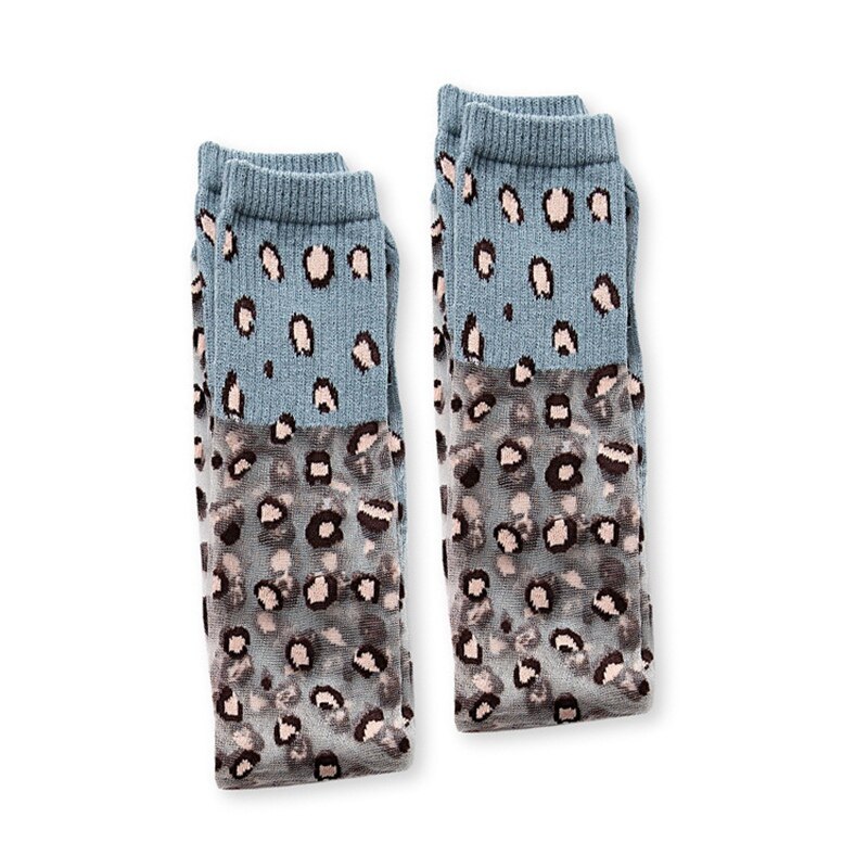 Børn blød krybbe ben varmere spædbarn baby pige sokker leopard print piger sokker åndbar børn lange sokker