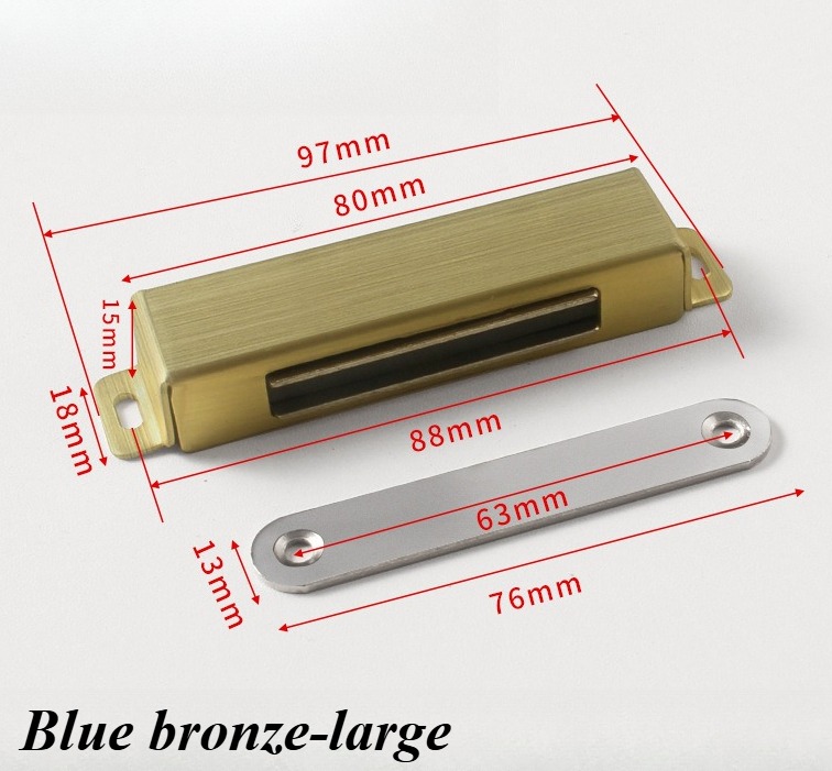 1 stk. magnetlås til køkkenskabslåger i rustfrit stål til tv-bord, skab og andre møbler, skuffedør: Flerfarvet