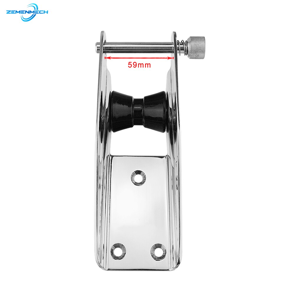 2PC 316 Stainless Steel Heavy Bow Anchor Roller Fixed Anchor Fairlead Marine Boat Docking Nylon Roller Spring Loaded Pin Prevent