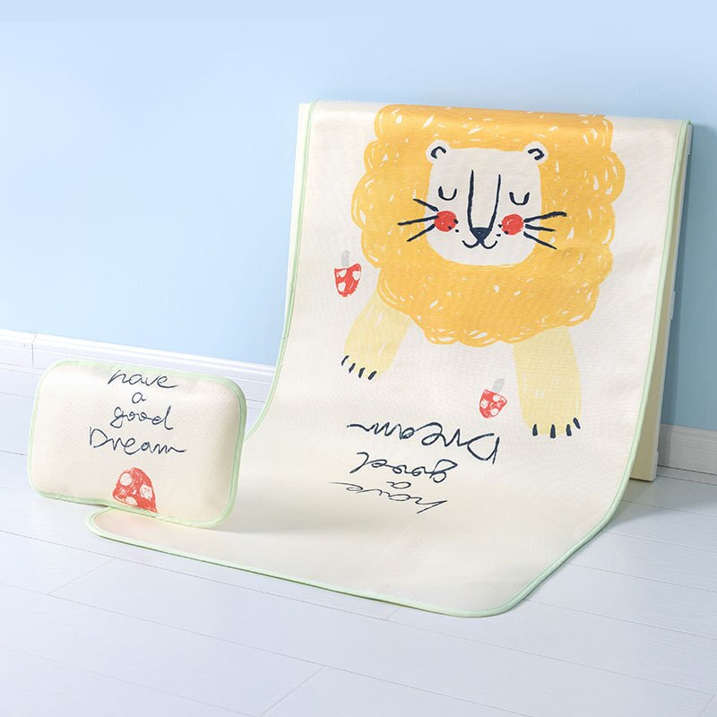 Colchón Protector de cama plegable para niños y niñas, colchoneta individual para estudiantes, juego de cama infantil, fundas para dormir: lion / 110x60cm