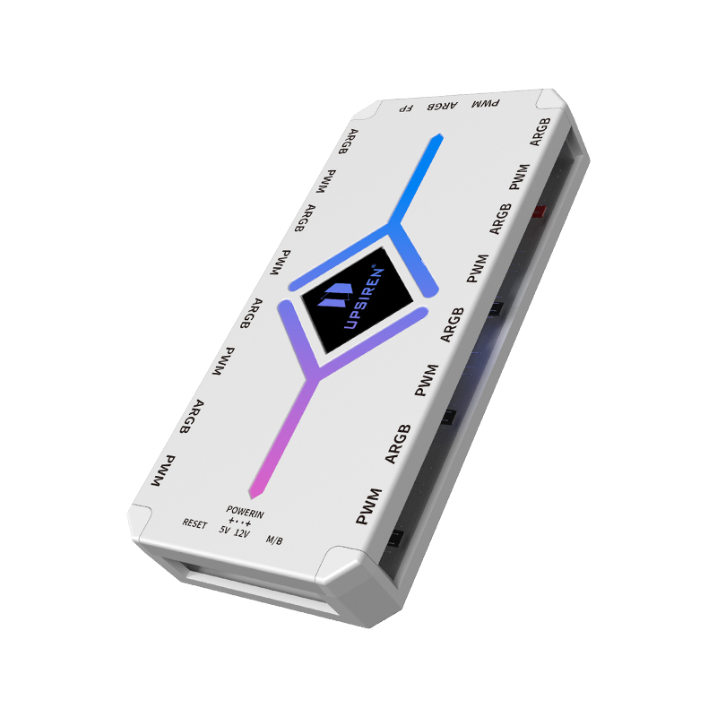 Upsiren u -h8 5v 3- pins argb og 4- pins pwm-hub for datakabinettvifte, synkron bunnmagnetisk med fjernkontroll