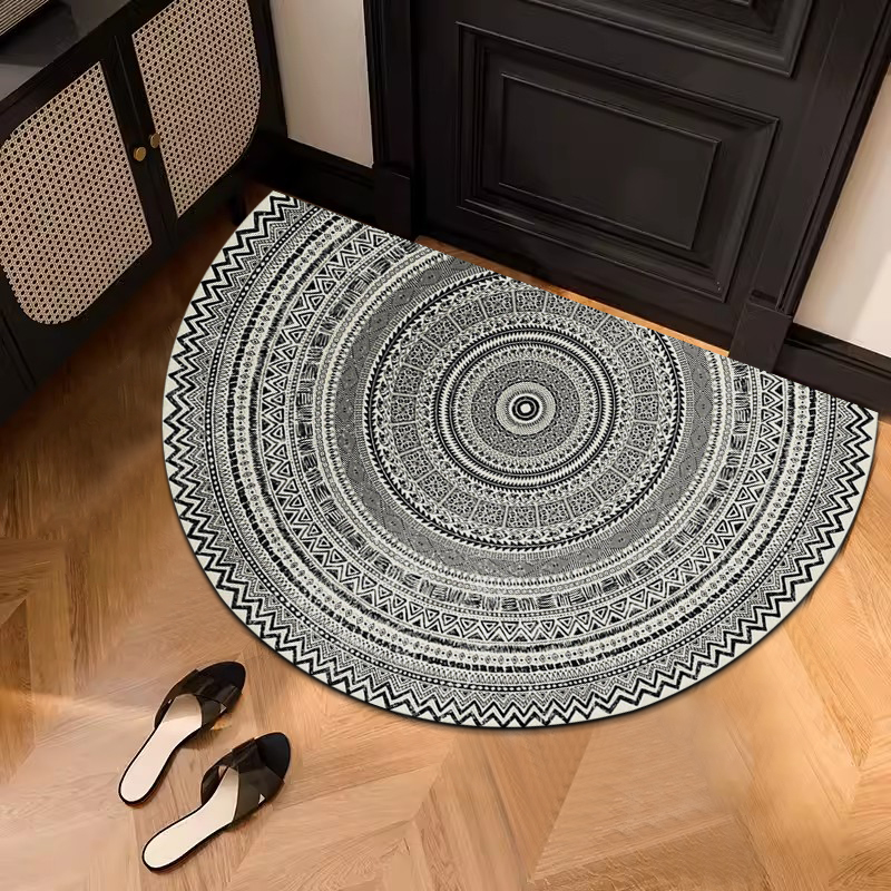 Halfronde Deurmat Rond Vloerkleed Retro Tapijt Voor Woonkamer Spoel Toegangsmat Slaapkamer Keuken Voetmatten Tapis Ingangsmat