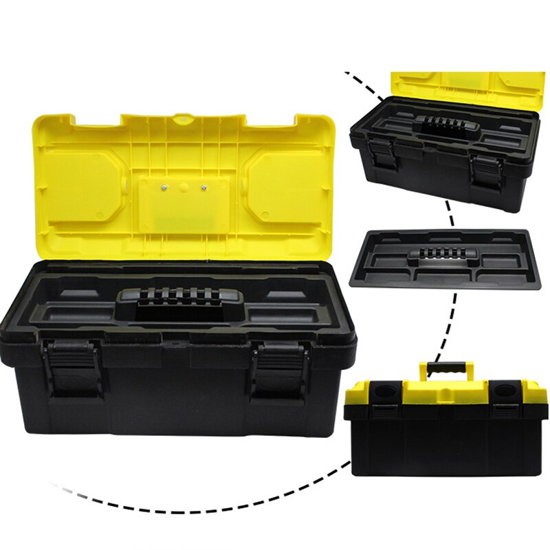 Stor værktøjskasse husholdningsvedligeholdelse elektriker værktøjskasse multifunktionel abs hardware bilreparation antifaldskasse 14 17 19 "