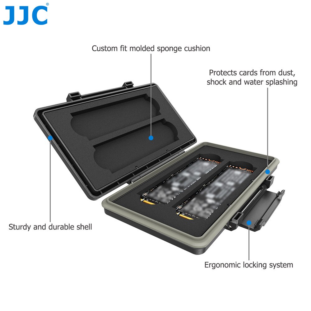 JJC 4 Slots M.2 2280 SSD Storage Case Box Protector Holder for PC Desktop Laptop M.2 2280 Internal Solid State Drive