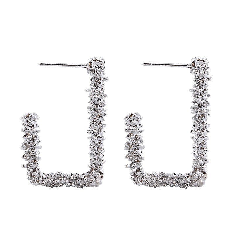 Grote Cirkel Hoepel Oorbellen voor Vrouwen Goud Zilver Wervelkolom C Hoops Grote Half Ronde Party Creoolse Boucle D' Oreille bijoux: 4 silver