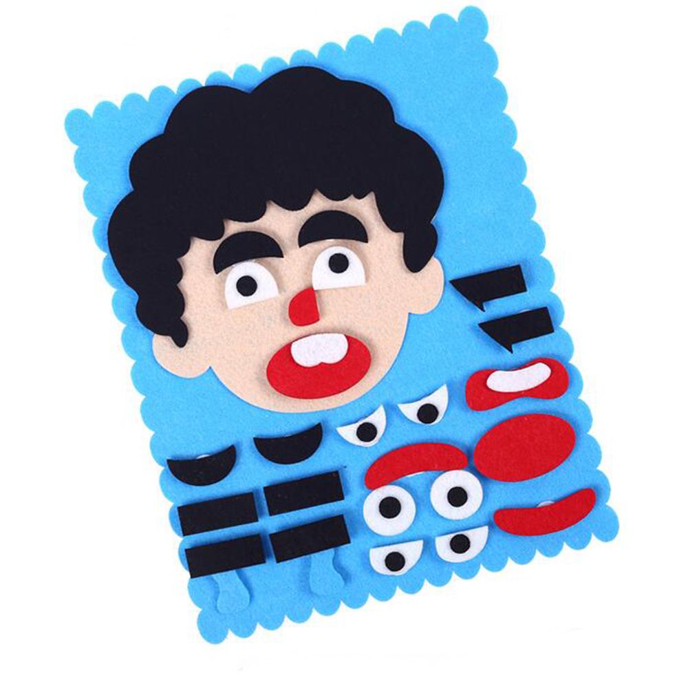 Diy Emotie Veranderen Puzzel Speelgoed Gezichtsuitdrukking Grappige Humor Non-woven Kinderen Handgemaakte Gezichtsuitdrukkingen Stickers