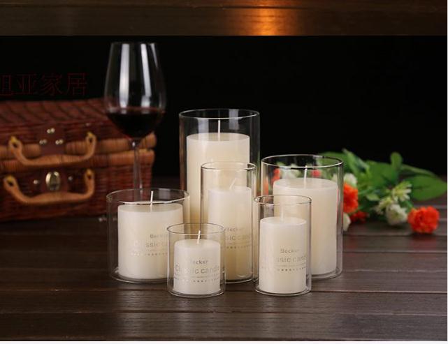 "8 centimetri Supporti di Candela di Vetro Cilindro Vasi per Pilastro Candela, candele galleggianti o Titolari di Fiore Vaso di Nozze Centrotavola Tipo": Dia8x20cm(Height)