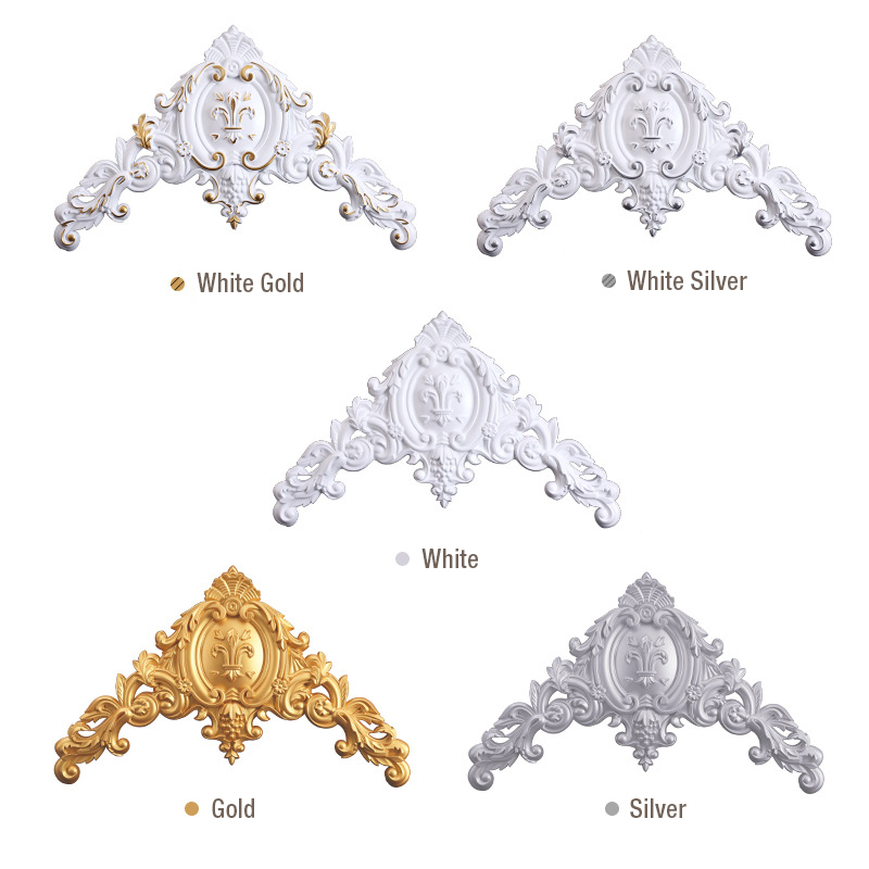 Home decor ceiling lamp corner flower decoration stickers furniture decals hollow PVC home accessories DIY wood carving flowers