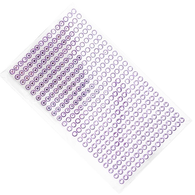 352Pcs /set 5mm 12 colors Acrylic Crystal Sticker emulation Diamond Bling Rhinestone Self Adhesive Wall Smooth surface Sticker: purple