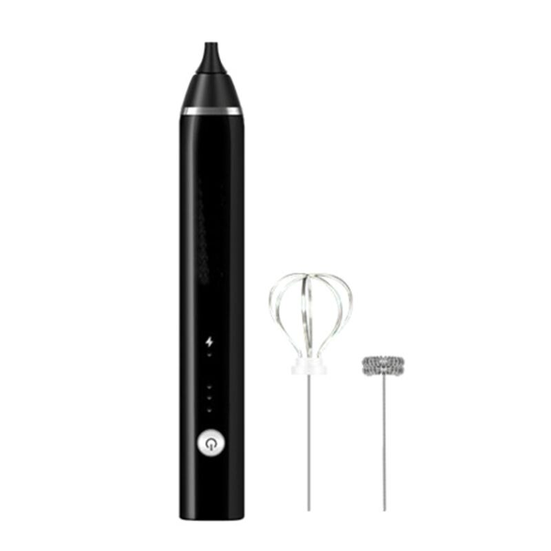 Doble batidor eléctrico vaporizador de leche de acero inoxidable utensilio manual para hacer espuma de leche bebida mezclador para café Cappuccino: Black
