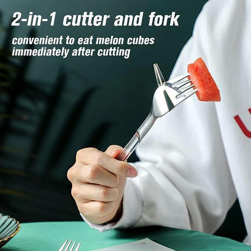 Multi-purpose 2-in-1 Watermelon Fork Slicer Watermelon Fruit Cutting Fork Pieces Tableware Fork