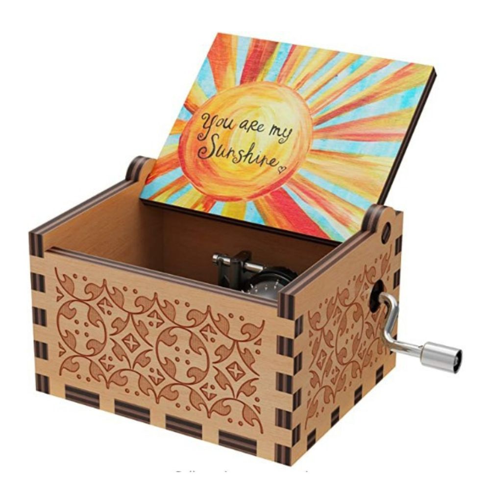 21 Spieluhren, rosa, weiß, blau, schwarz, Holz, Sie sind mein Sonnenschein, Pastete, Spieluhr, Musikthema, Geburtstagsgeschenk
