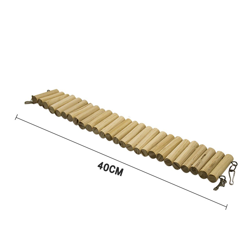Houten brug kauwspeelgoed ladder voor kleine huisdieren hamsters cavia's en andere kleine huisdieren flexibele kooi habitat speelgoed #0803 ljc: 40cm
