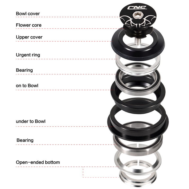 Cnc cykeltilbehør forseglet leje cykelheadset 41.8mm 52mm semi-skjult indbygget cykelheadset integreret 42mm cykeldele